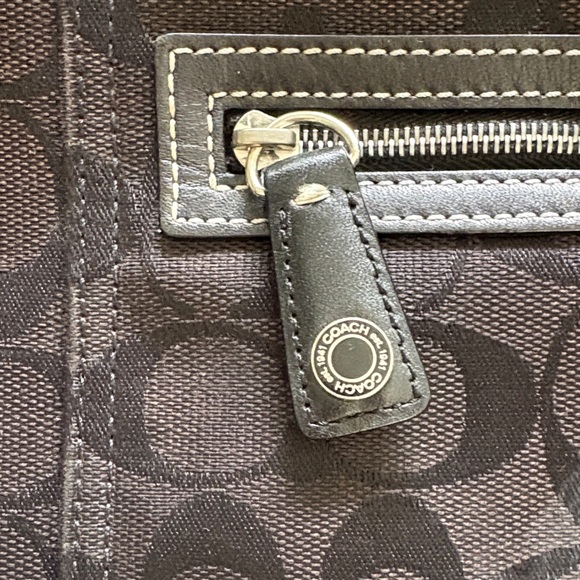 Coach Dark Brown & Black Signature Canvas Tote - Picture 2 of 4